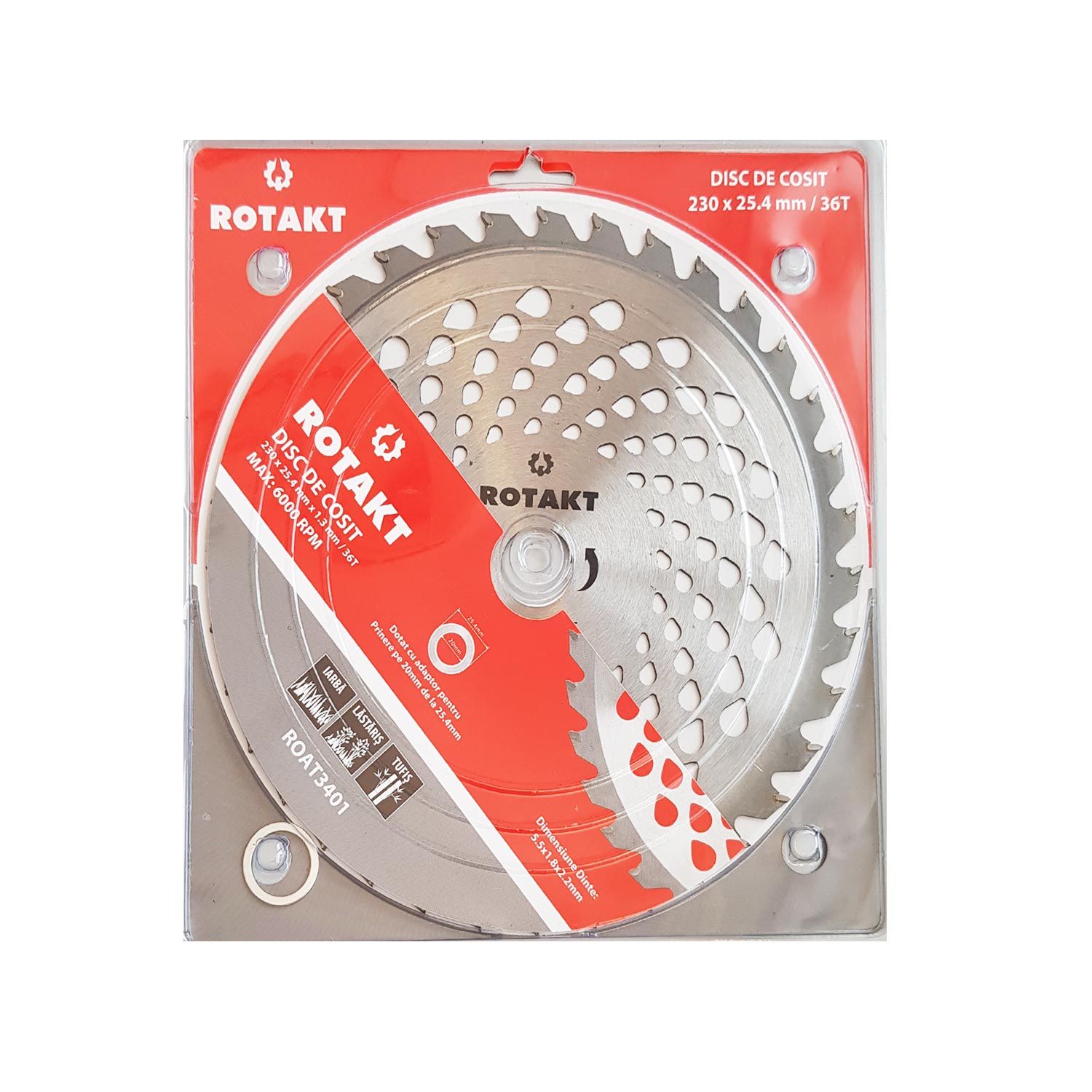 Disc Rotakt cu 36 dinti Vidia 230x25.4mm - accesorii motocoase - ferma-gradina.ro