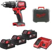 Masina de gaurit Milwaukee cu percutie compacta fara perii M18 BLDD-503C