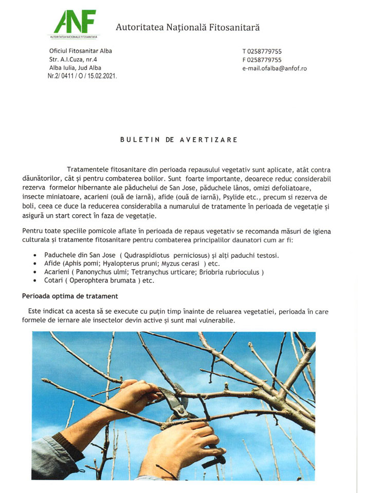 Buletin avertizare nr. 2 Alba pag 1
