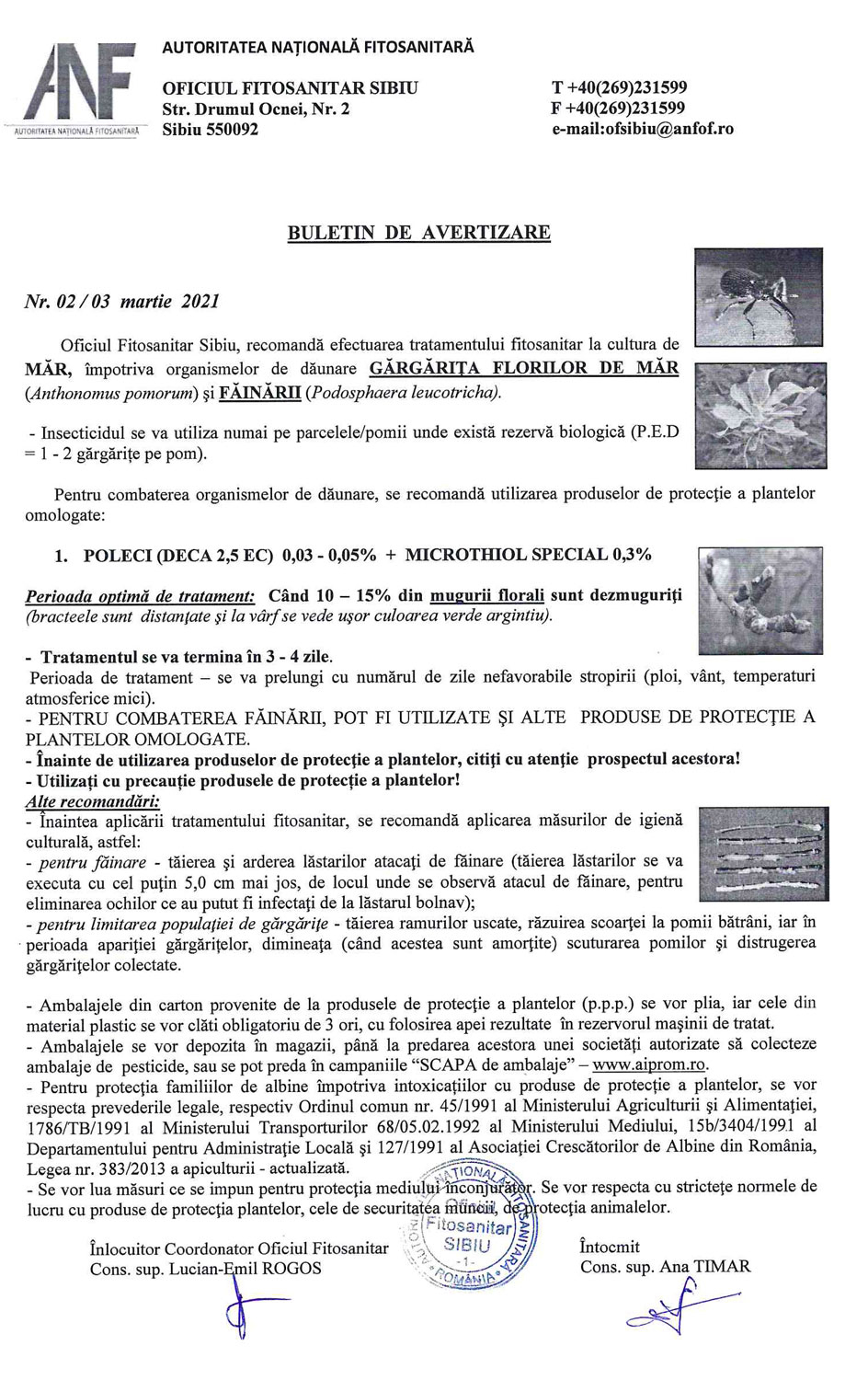 Buletin avertizare nr. 2 Sibiu